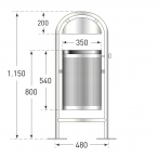 Image TRAFFIC-LINE Stainless Steel Litter Bin - Style DS35  (4)